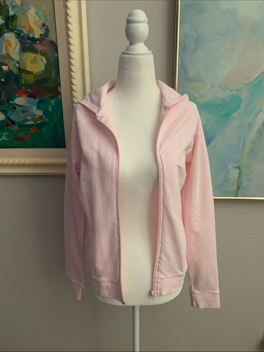 Nautica Pastel Pink Zip-Up Utility Hoodie Jacket